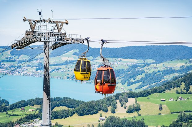 Sattel Hochstuckli AG / Sommer 2022 - Imageaufnahmen für die Bildwelt der Sattel Hochstuckli AG 2022. Aufgenommen am 12.07.2022, mit der Familie Tunaj - Valentin (Vater), Adelina (Mutter), Brendon und Briana. © SATTEL-HOCHSTUCKLI AG