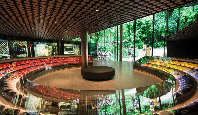 02.2015, General view of the Museum's ground floor, "Planet Football", with on first plan the Rainbow. © FIFA Museum AG